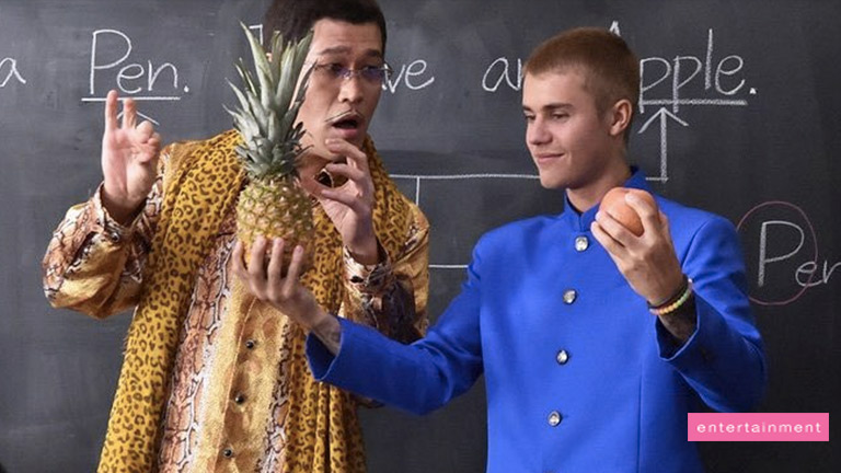 Justin Bieber with PPAP star