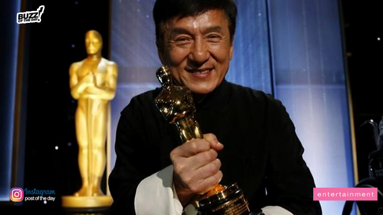 Jackie Chan  with Honorary Oscar