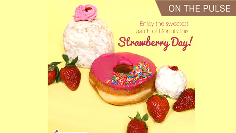strawberry flavored donuts from Dunkin Donuts