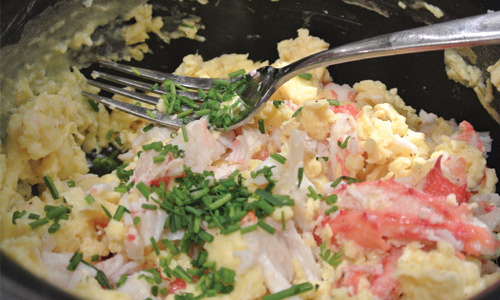Scrambled Egg with Crab and Chives
