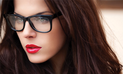 Wearing glasses is also an excuse to wear bold lips.
