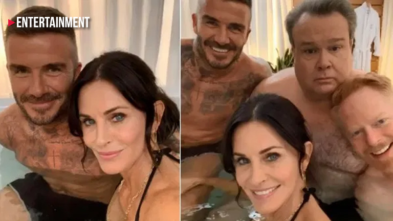 Courteney Cox and David Beckham in Modern Family cameos