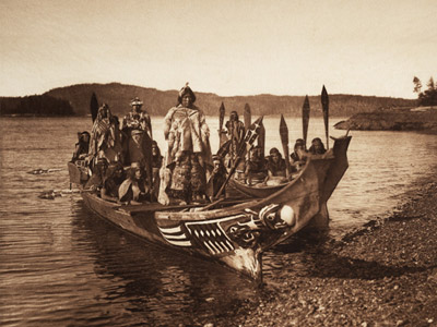 A-Kwakiutl-wedding-party-arrives-in-canoes